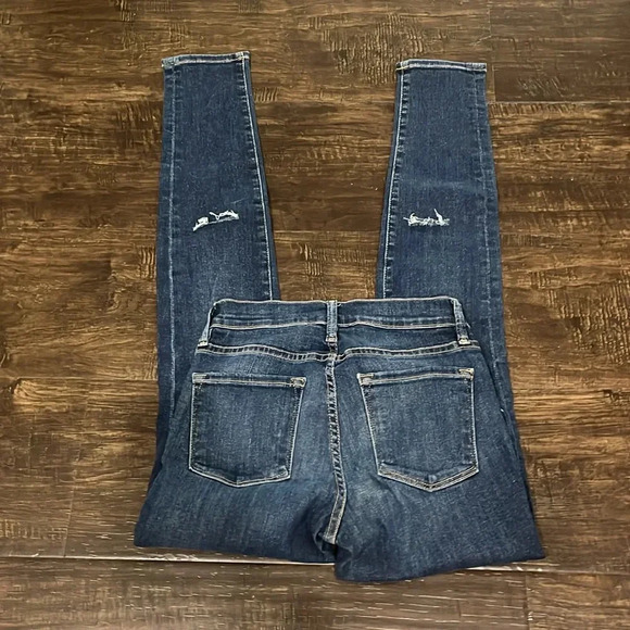 Frame Denim Le Skinny De Jeanne Distressed Medium Wash Jeans Size 25 - Picture 3 of 4